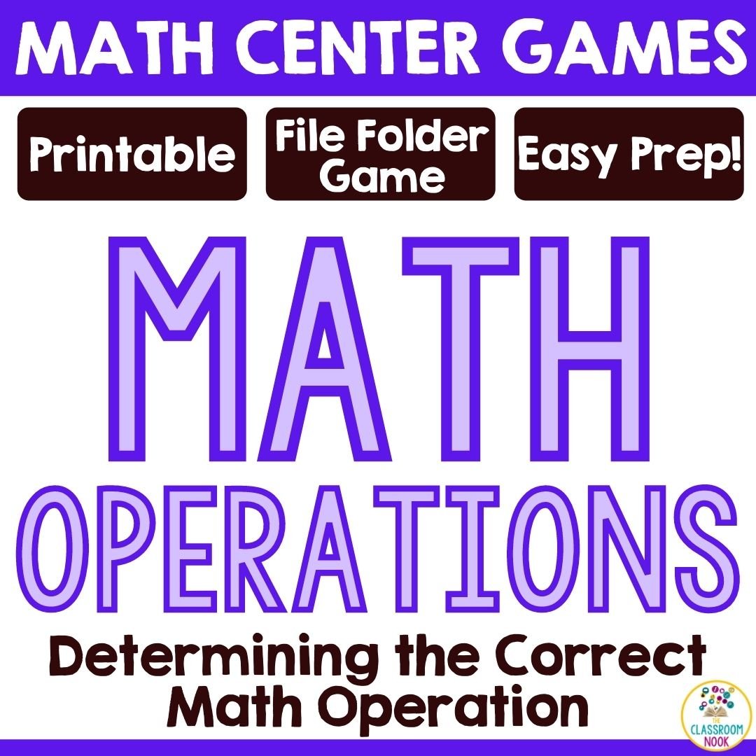 MATH CENTER GAME - Math Operations (Multiply, Divide, Add, Subtract)