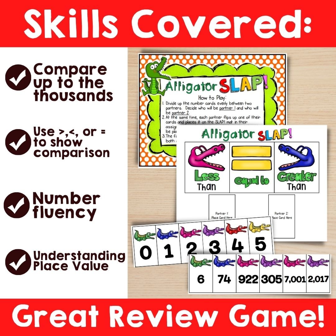 MATH CENTER GAME - Comparing Numbers (Greater Than, Less Than, Equal To)