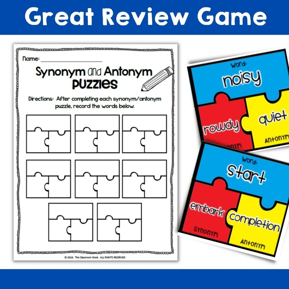 Synonyms Puzzles for Grades 3-5 by Teaching is a Work of Art