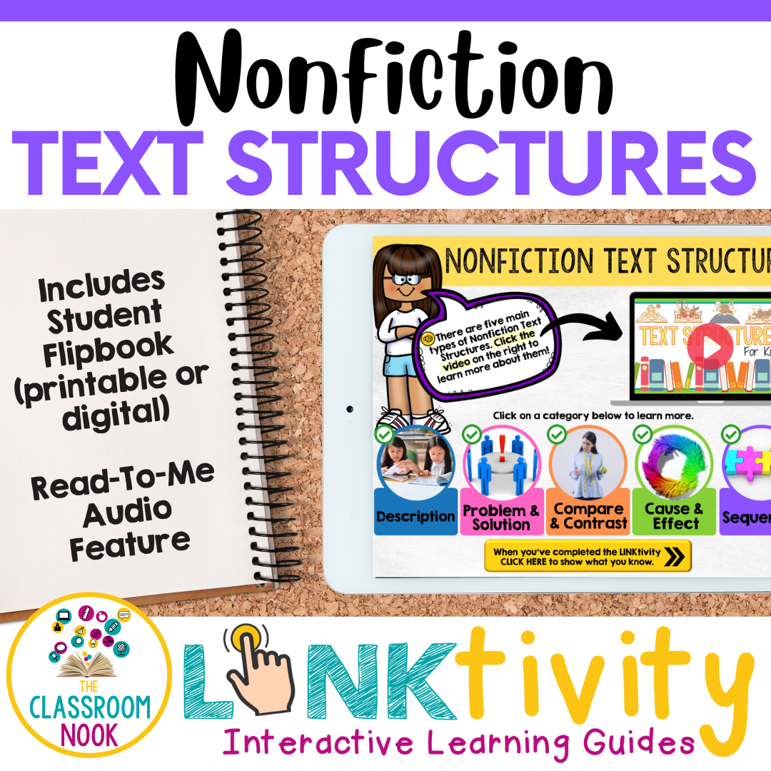 Nonfiction Text Structures LINKtivity®: Descriptive, Sequence, Cause/Effect, Problem/Solution, Compare/Contrast, Sequential