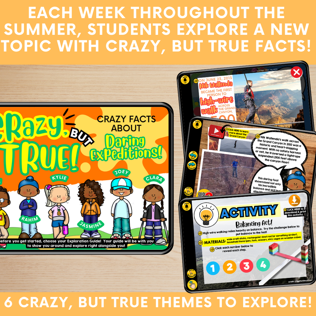 LINKtivity Learning Virtual Summer Camp: Crazy, But True (Perfect for At-Home Summer Learning Activities or Summer School)