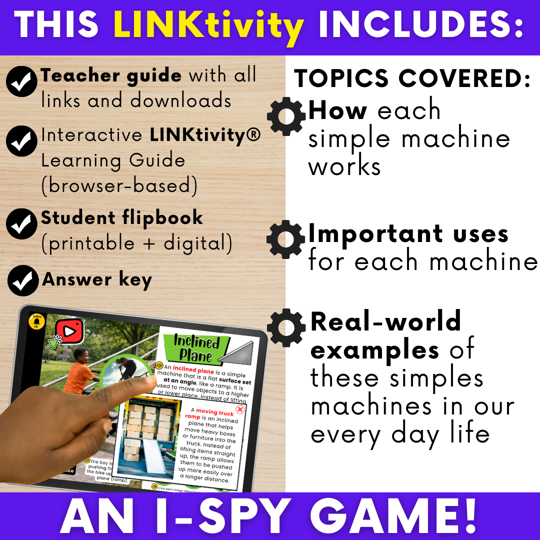 Simple Machines Force and Motion Pulley Screw Lever Screw Wedge Wheel & Axle