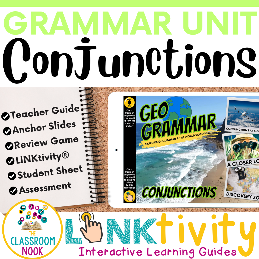 3rd Grade Grammar Activities: CONJUNCTIONS (LINKtivity® + Mini-Unit)