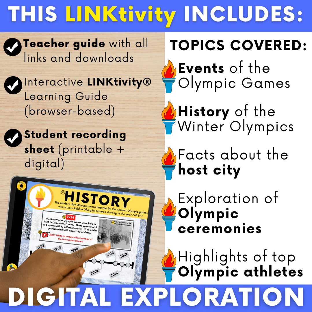 Winter Olympics 2026 LINKtivity® | Digital Activity, Worksheet, Lesson Plan