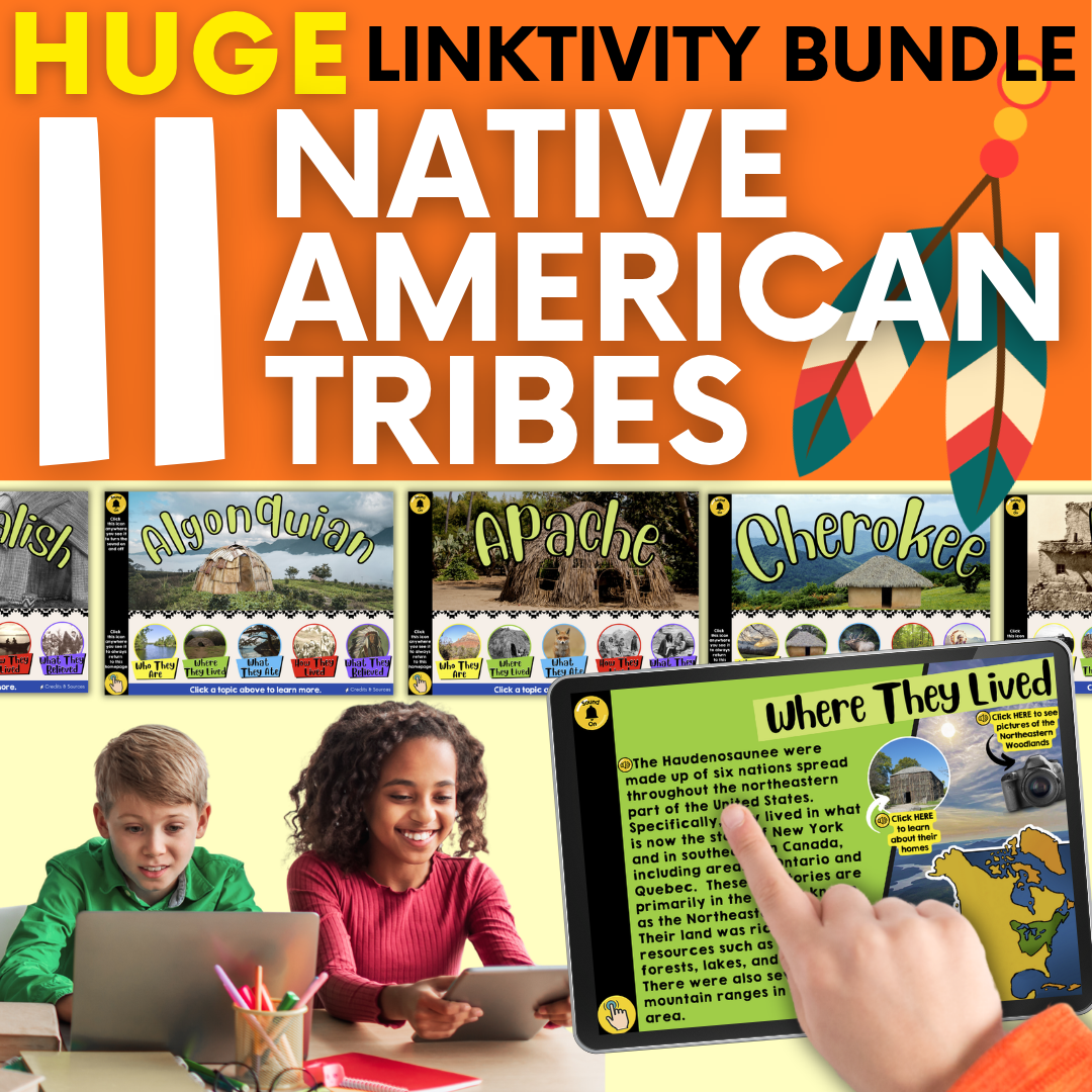 BUNDLE: Native American Tribes LINKtivity® Research Project for Native American Heritage Month & Indigenous People's Day