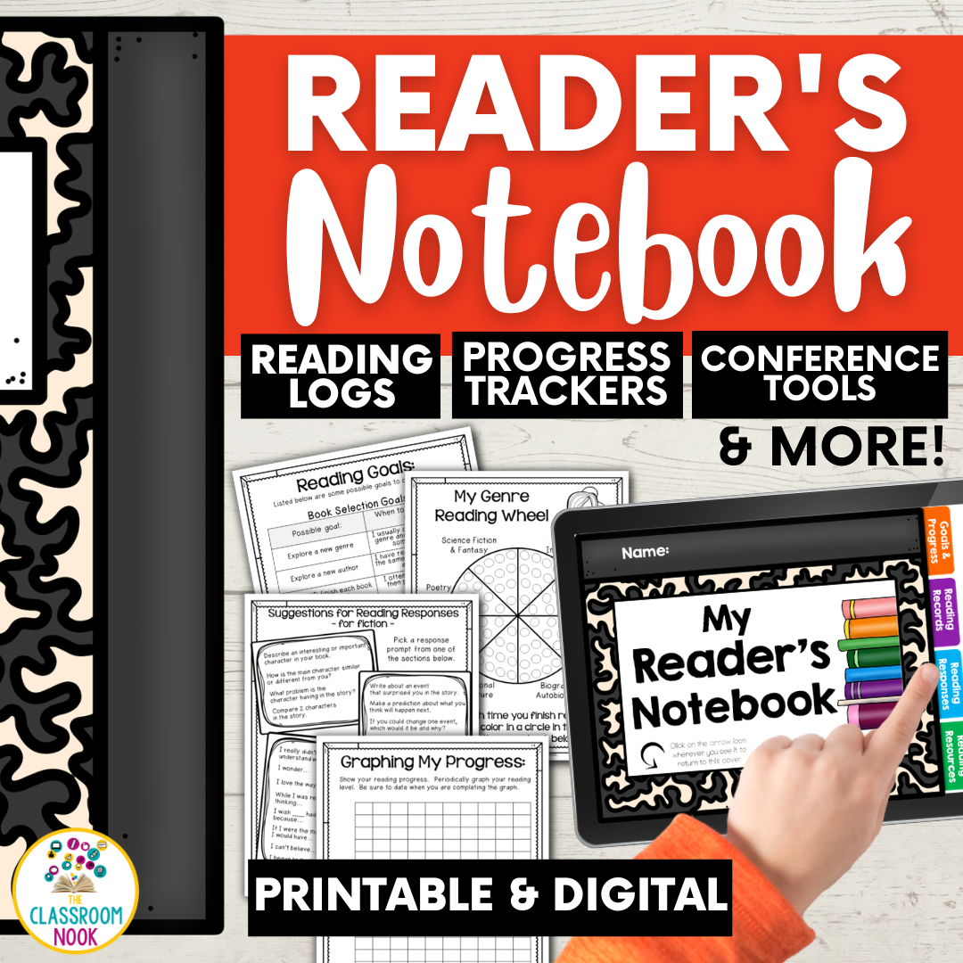 Reader's Notebook: Goal Trackers, Conference Forms, Reading Responses & MORE