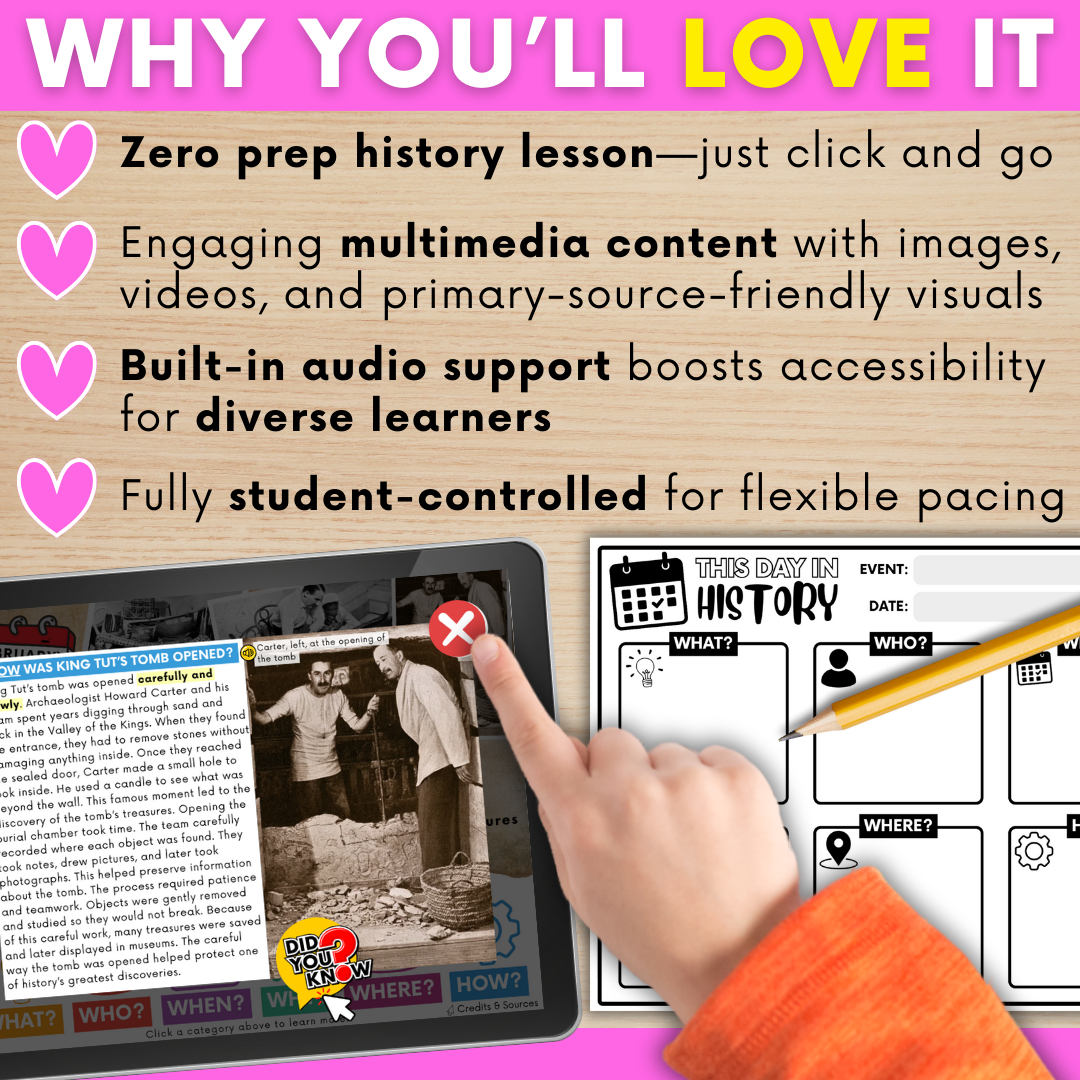 THIS DAY IN HISTORY LINKtivity®: February 16, 1923 - King Tutankhamun's Tomb is Opened