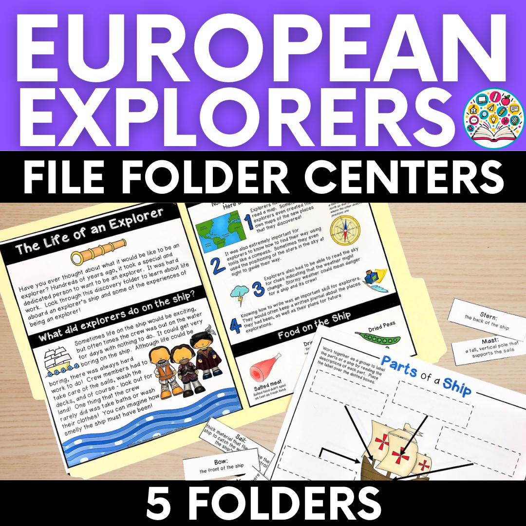 Social Studies File Folder Centers: European Explorers & Age of Exploration