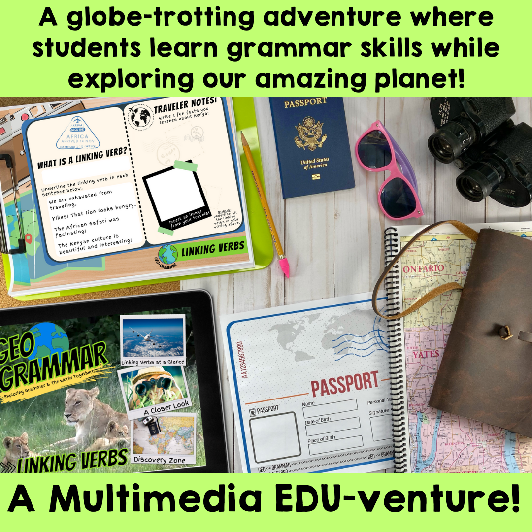 3rd Grade Grammar Activities: LINKING VERBS (LINKtivity® + Mini-Unit)