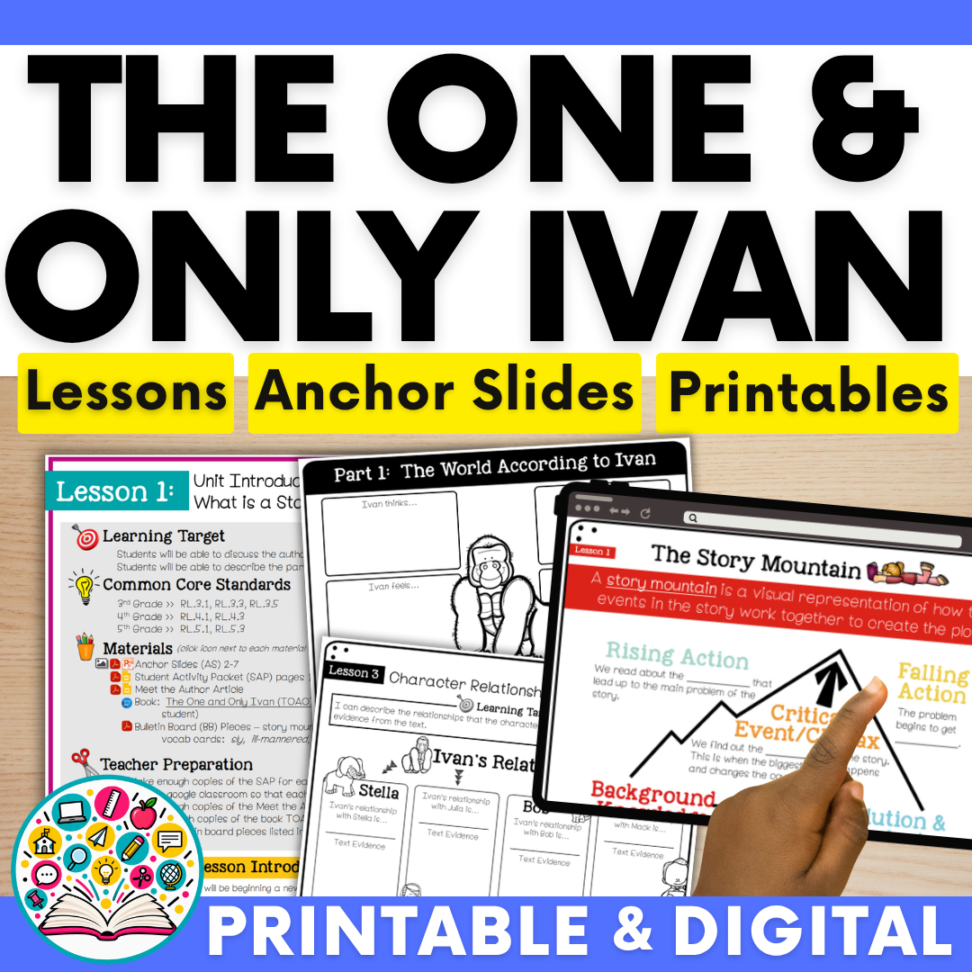 Novel Unit: The One and Only Ivan (Printable & Digital)