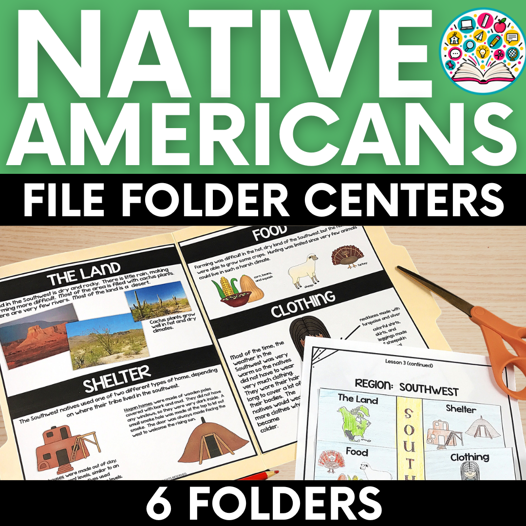 Social Studies File Folder Centers: Native American Regions of North America