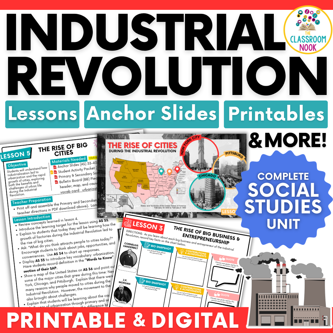 INDUSTRIAL REVOLUTION: Inventions, Business, Urbanization, Child Labor, Unions