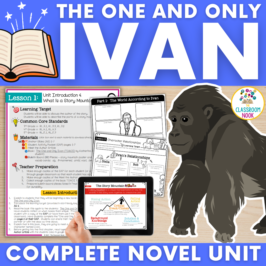 Novel Unit: The One and Only Ivan (Printable & Digital)