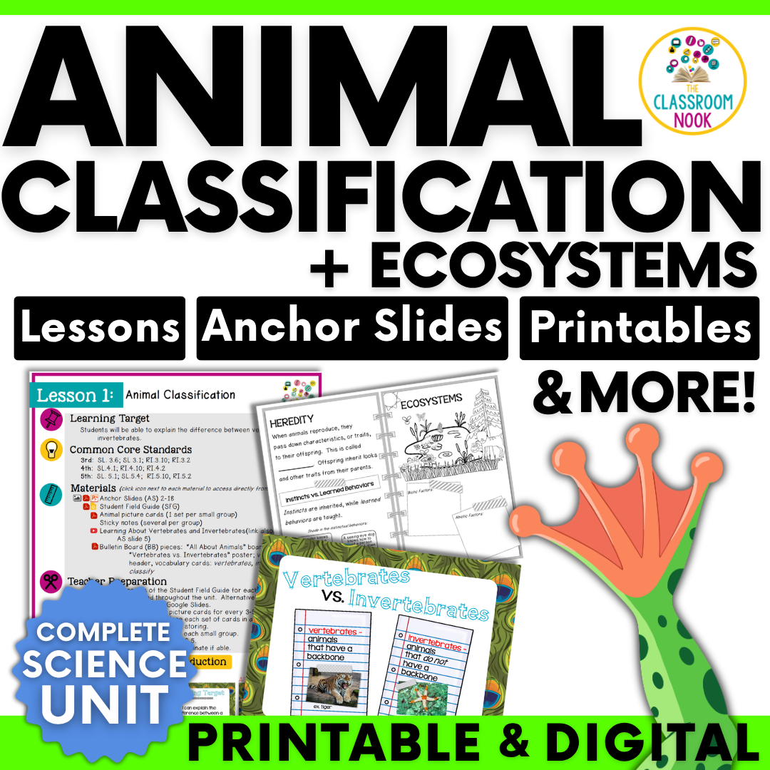 Animals: Classification, Life Cycles, Habitats, Food Chains, Adaptations & MORE!