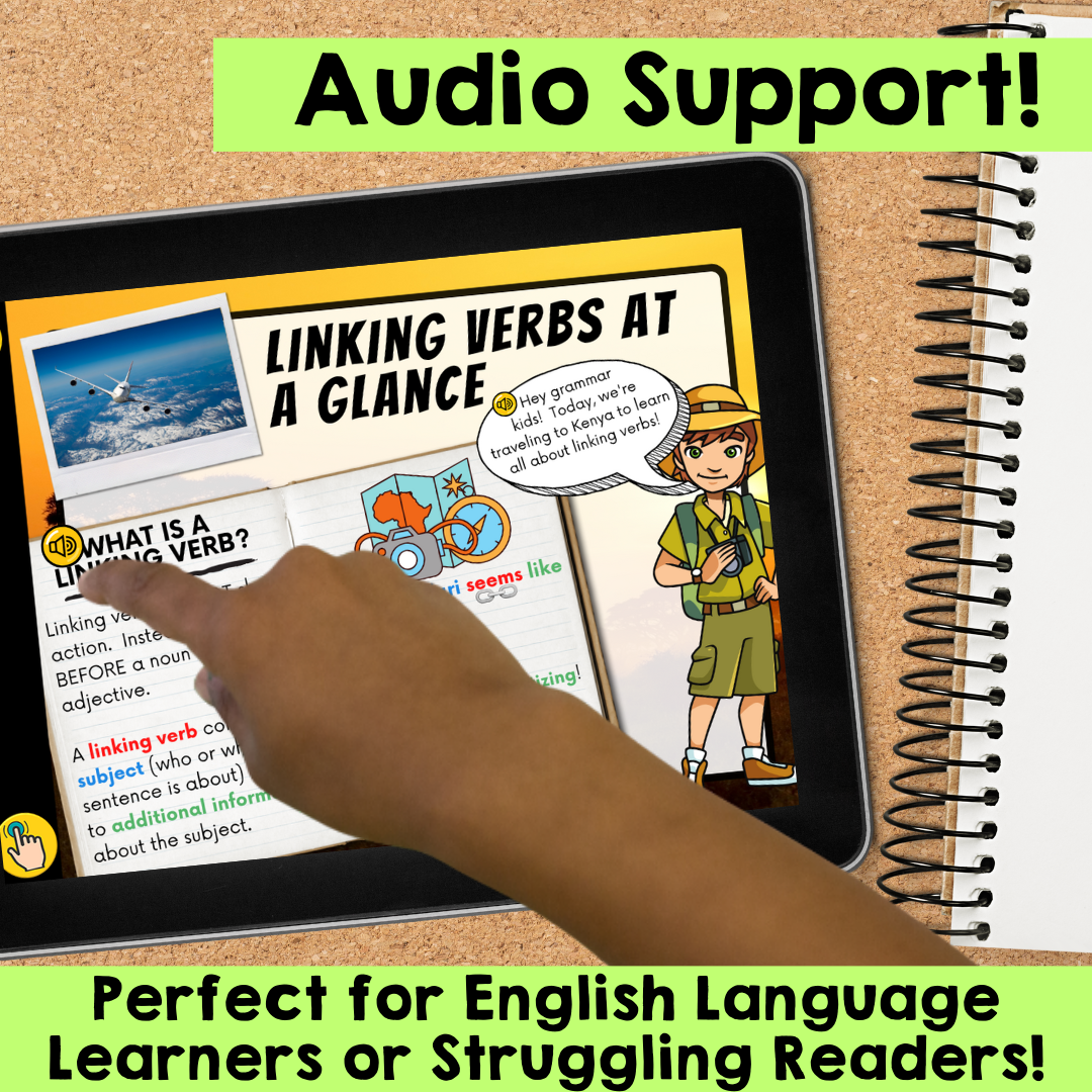 3rd Grade Grammar Activities: LINKING VERBS (LINKtivity® + Mini-Unit)