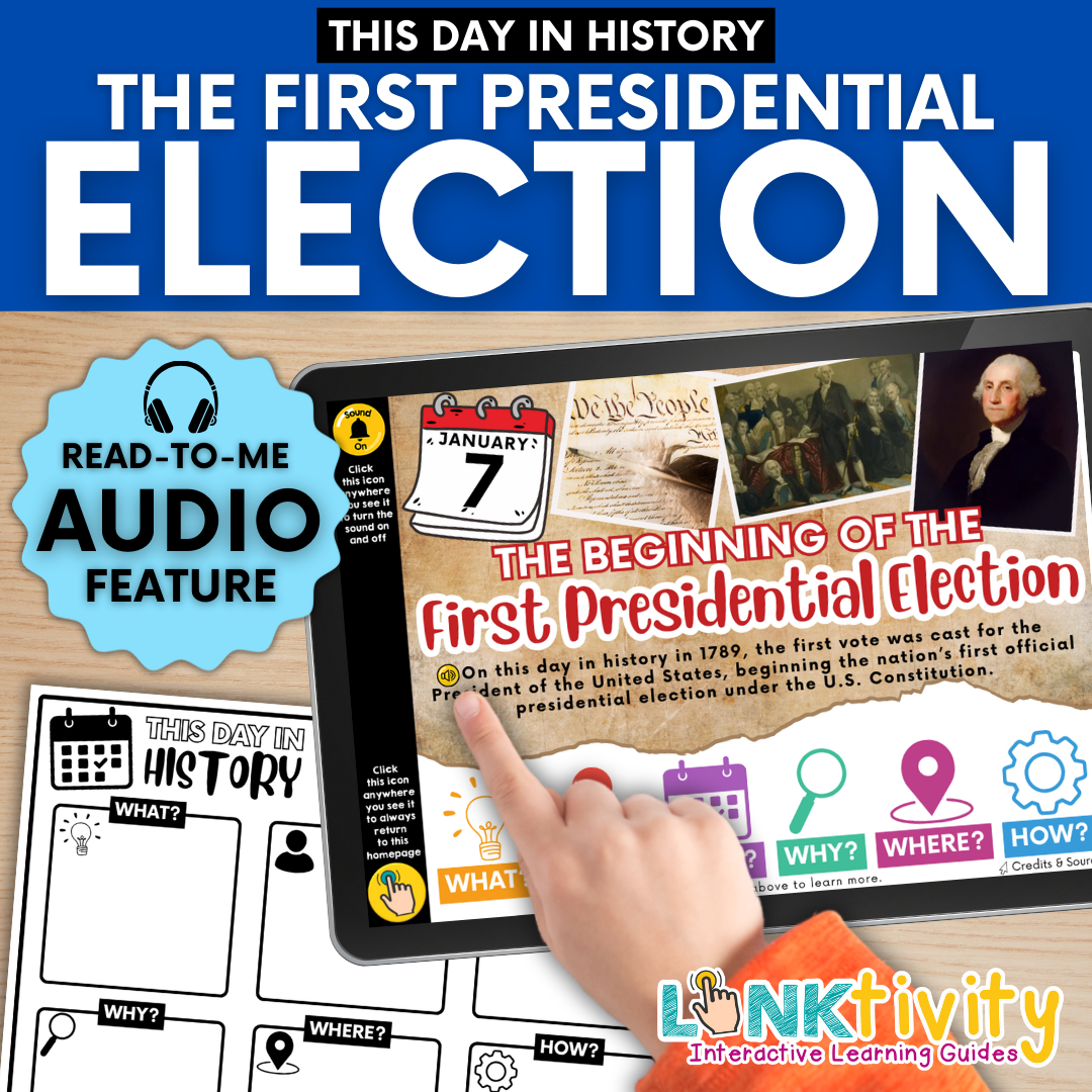 THIS DAY IN HISTORY LINKtivity®: January 7, 1789 - First Presidential Election