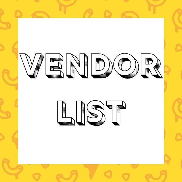 DRUMROLL PLEASE 🥁🥁🥁! The much anticipated @maccheesemayhem vendor list is here! are you ready for it!? @angry_archies 
@beardedonebbq 
@blackriverbarn 
@chefjcatering Latin Dragon
@danswaffles1 
@doughnutevolution 
@theflyingpieguy 
@houseofcupcak