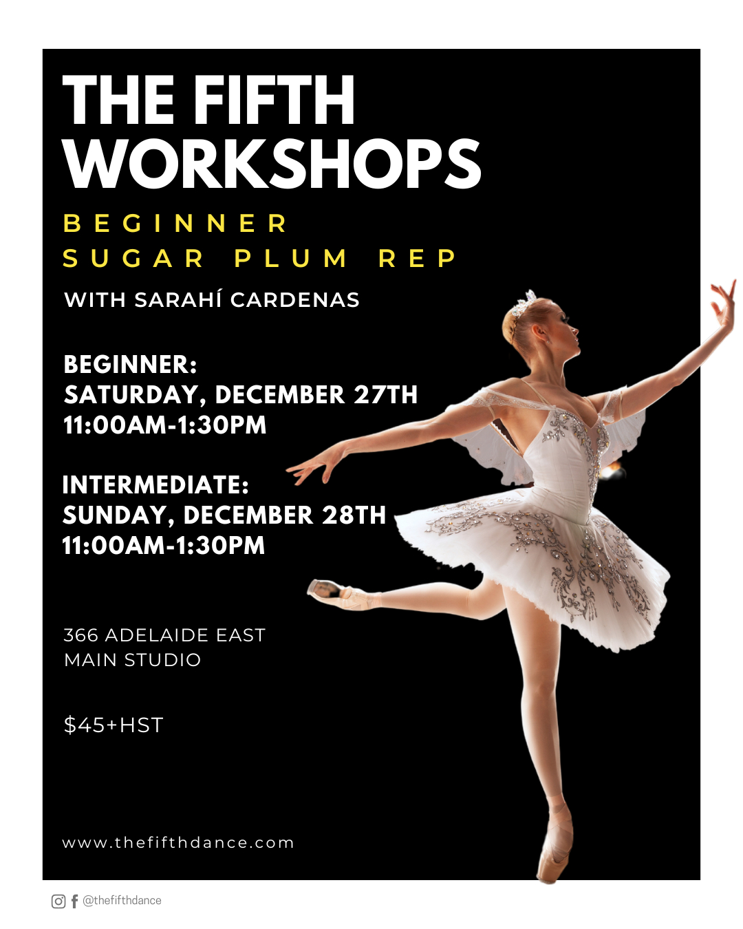 In Studio | Sugar Plum Rep Workshops (Beginner and Intermediate) with Sarahí Cardenas