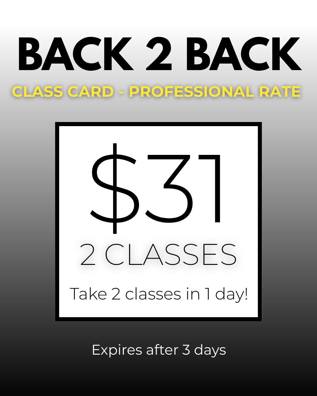  Professional Rates are reserved for professional dancers, post-secondary students enrolled in a dance program and ACTRA members. 