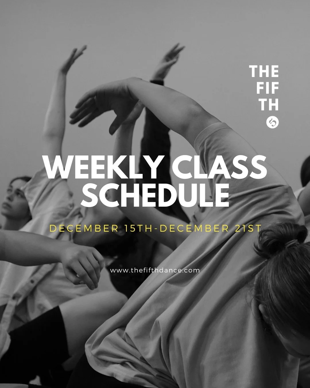 Weekly Schedule☃️🧦❄️🎄🌨️🎅🏾

ᴍᴏɴᴅᴀʏ⁠&nbsp;
12:15PM - Int/Adv Ballet with J&auml;rvi @birdofthelake 6:00PM - Beg Ballet with Bri @brianna_clarkee
7:15PM - Beg Pointe with Bri @brianna_clarkee 7:15PM - Int Contemp with Marina @marinaaelyse

ᴛᴜᴇꜱᴅᴀʏ⁠