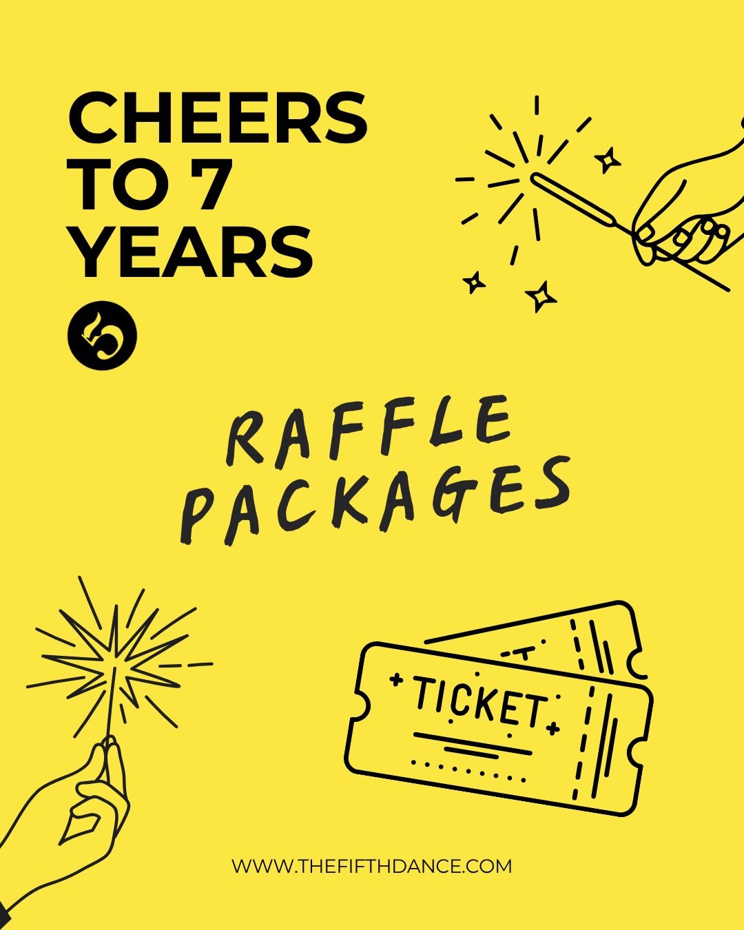 7th Anniversary Raffle 🌟🌟

During the weeks leading up to our party (April 13th to May 9th), you can collect as many raffle tickets as you can simply by attending your regular classes.
1 class = 1 ticket. 🎟️🎟️

Additional tickets can be purchased