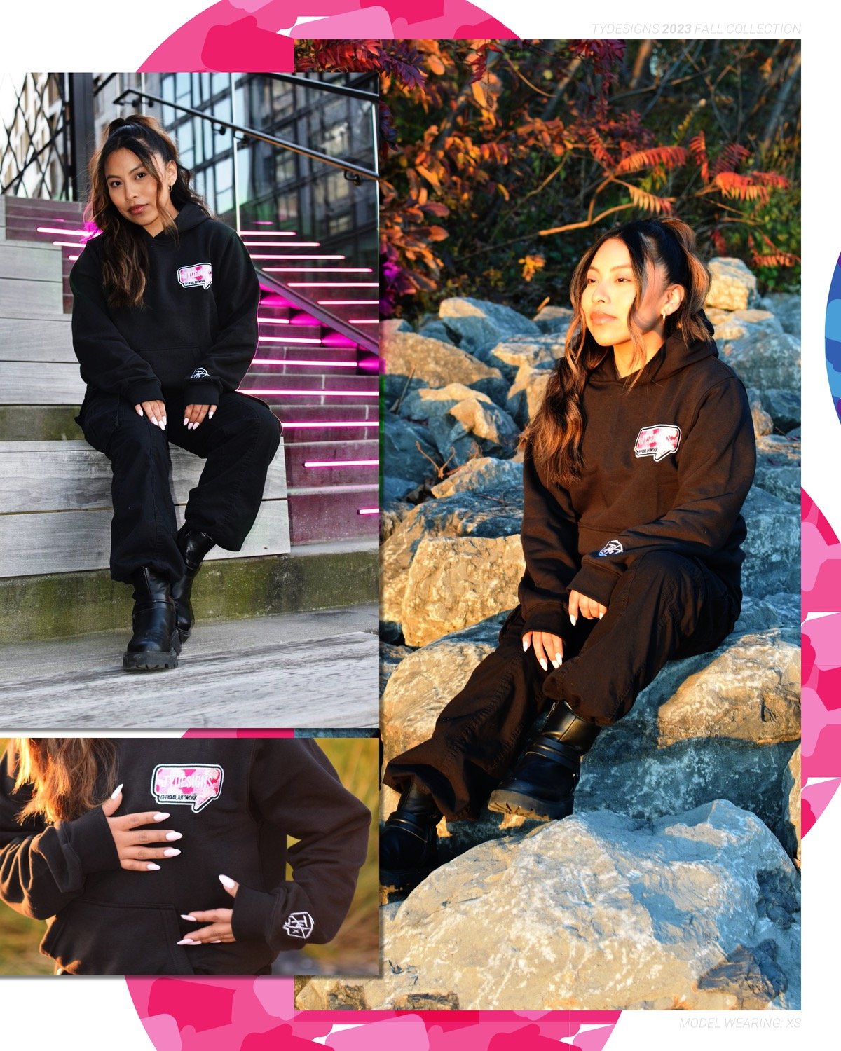 Tydesigns: Pink Signature Logo Hoodie