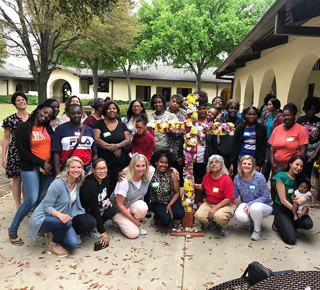 Each month at Moms Night Out, we give our moms a break from the challenges of day-to-day life to prepare for the future that God has for them. Last night, we had our moms write down past sins burdens on stones. Each mom placed that stone at the foot 