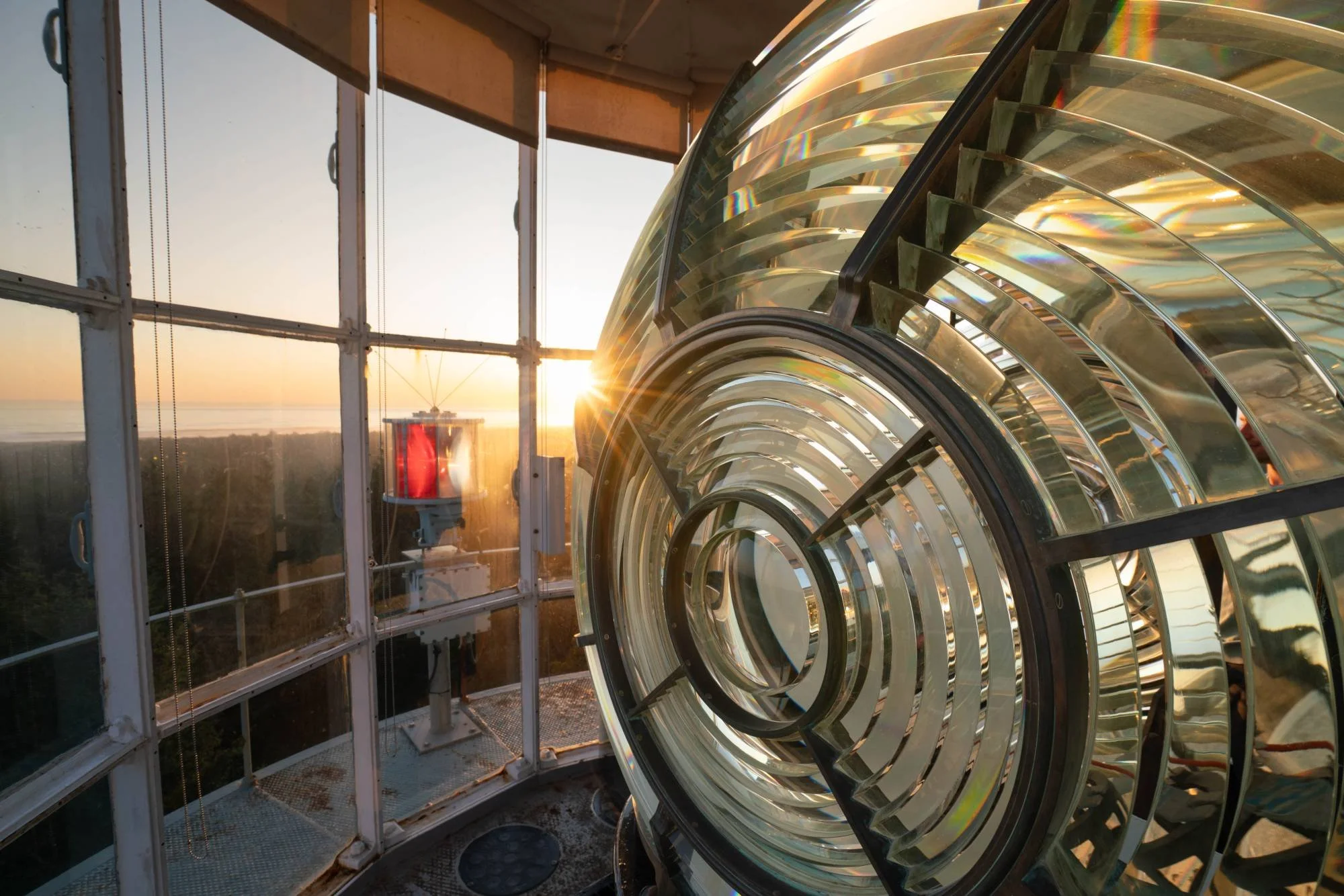 Close up of llght house Fresnel lens
