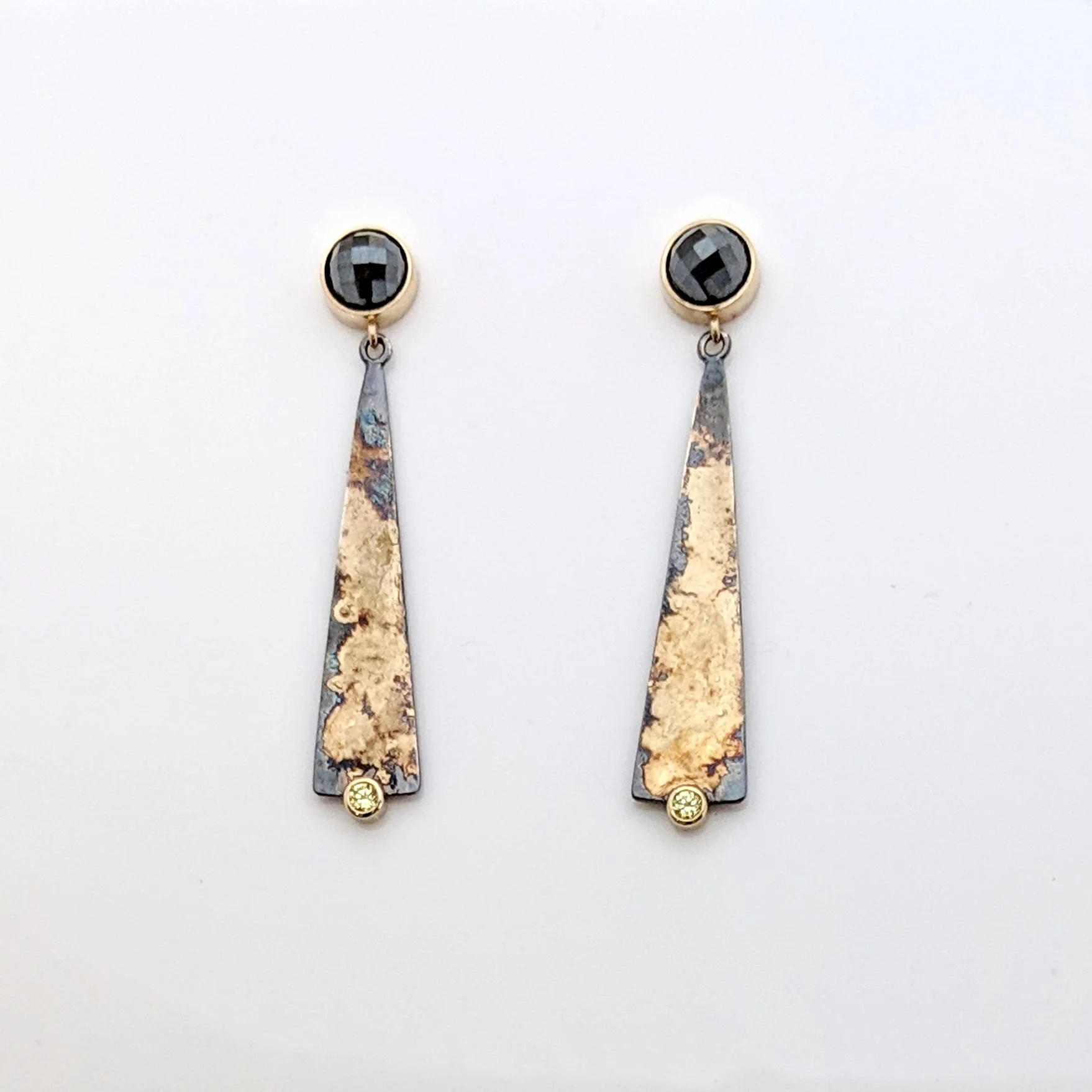 SS:14k Hematite and Yellow Sapphire GD Dangles 2.jpg