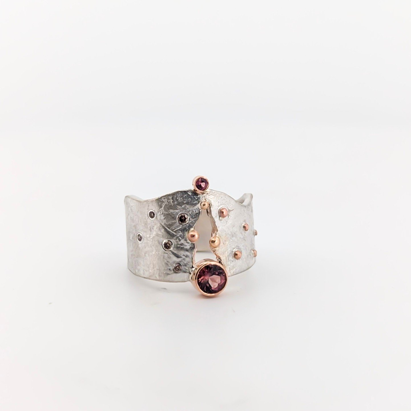 This piece is lovingly called &quot;It's All Roses&quot; but truly, it's more than just the rose gold that makes it shine! Come play sparkle with me and see these diamonds and sapphires shine in the light at @magiccityartconnection April 25-27 locate