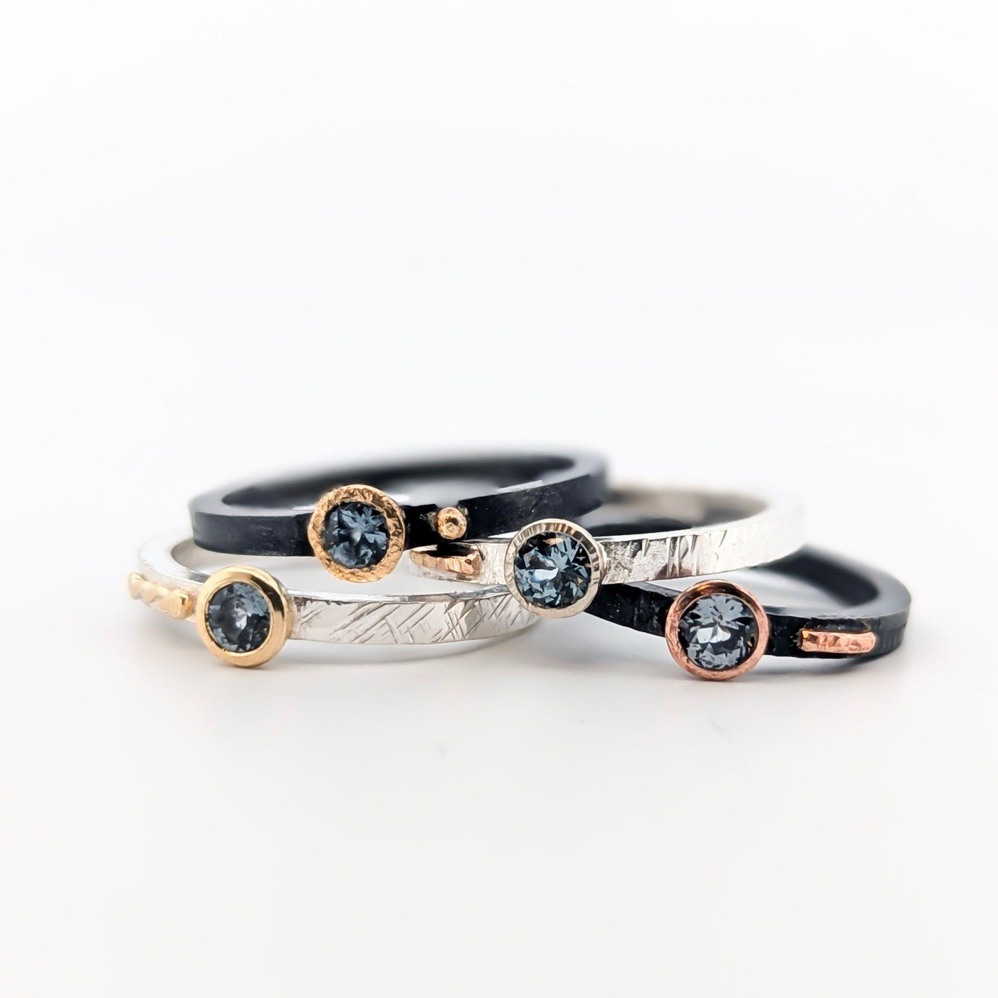 Spinels are dreamy and each facet in these gorgeous stones evoke the cosmos! Which gold setting is your favorite?