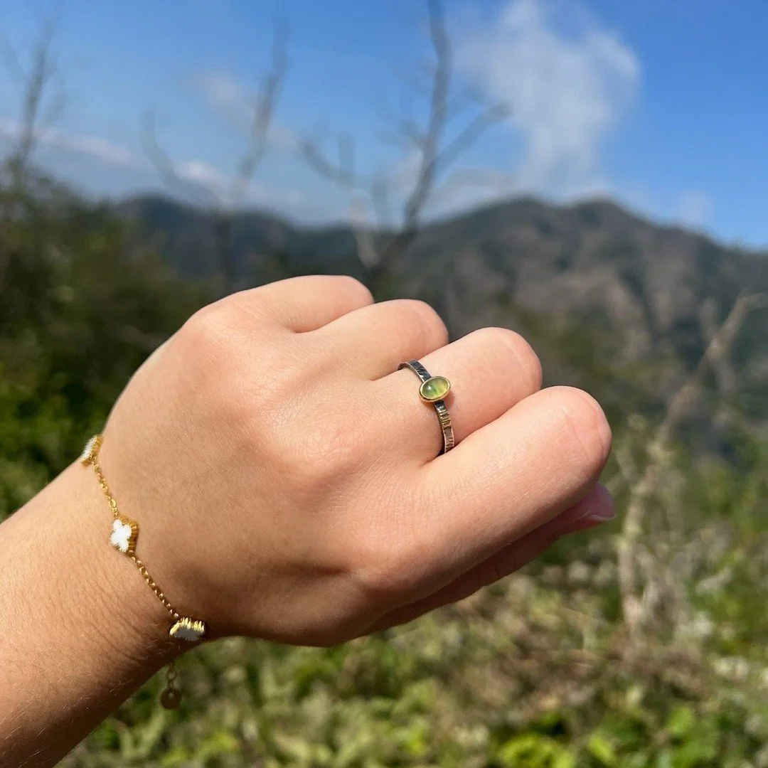 to answer questions ⁠
return to the beginning,⁠
and listen to earth⁠
⁠
A really special shot of one of our vesuvianite sola stackers with Mount Vesuvius in the background! This gemstone was first discovered here next to its namesake. Thank you to @sa