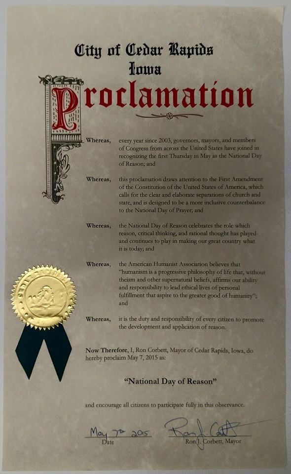 NDOR 2015 Cedar Rapids, IA Proclamation.png