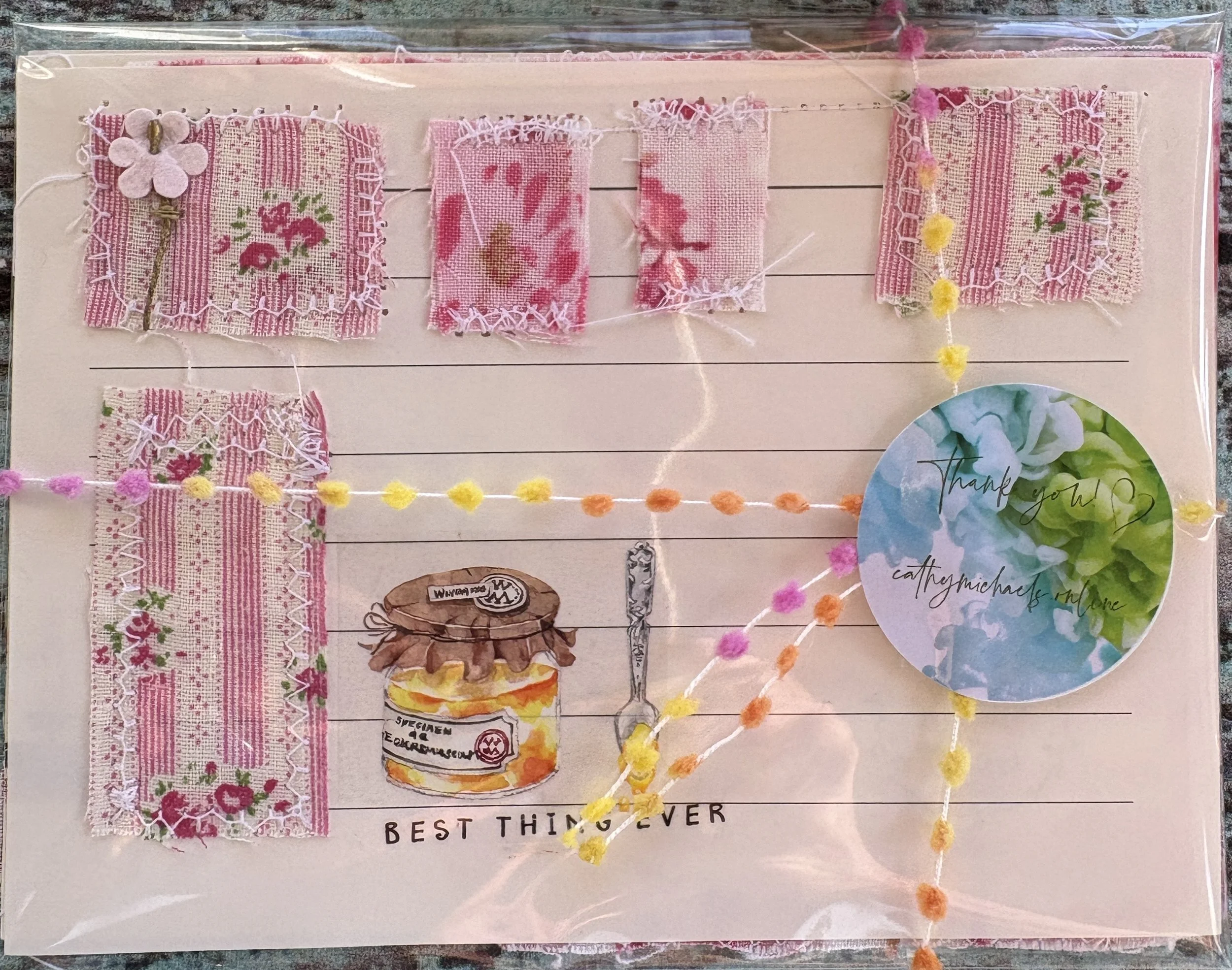 Stitched Postcards -Pinks