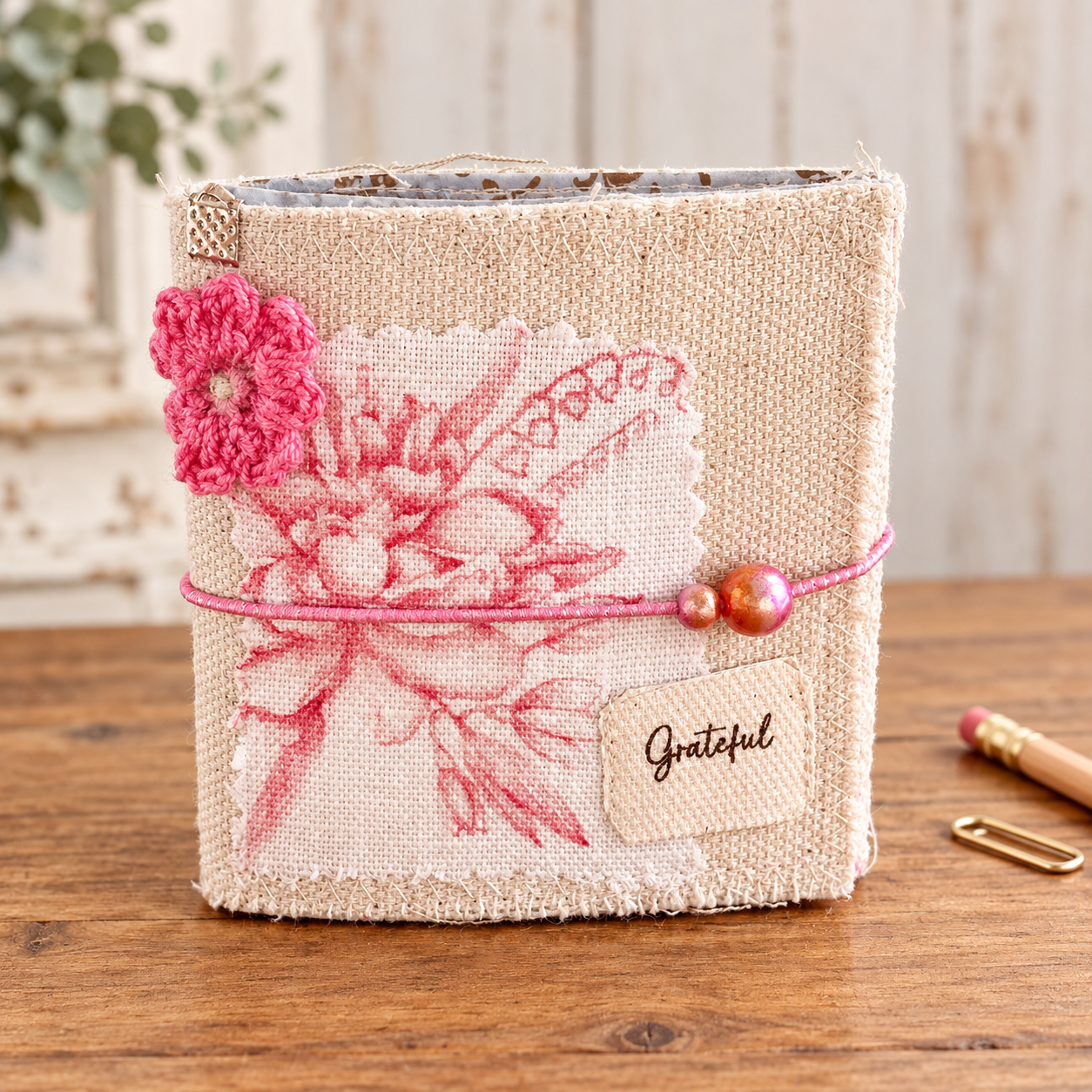 Stitched Notebook - Grateful