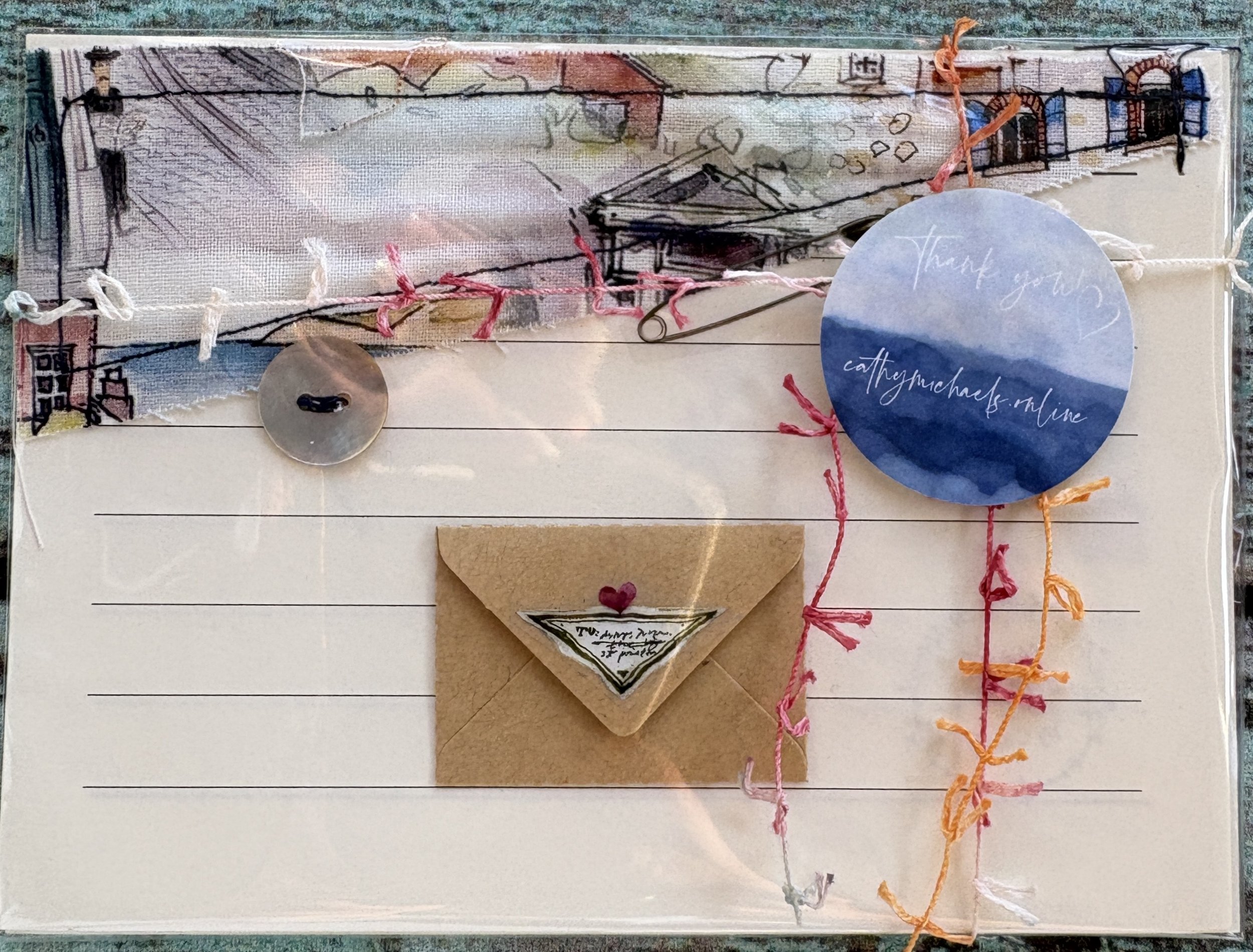 Stitched Postcards -Be Kind