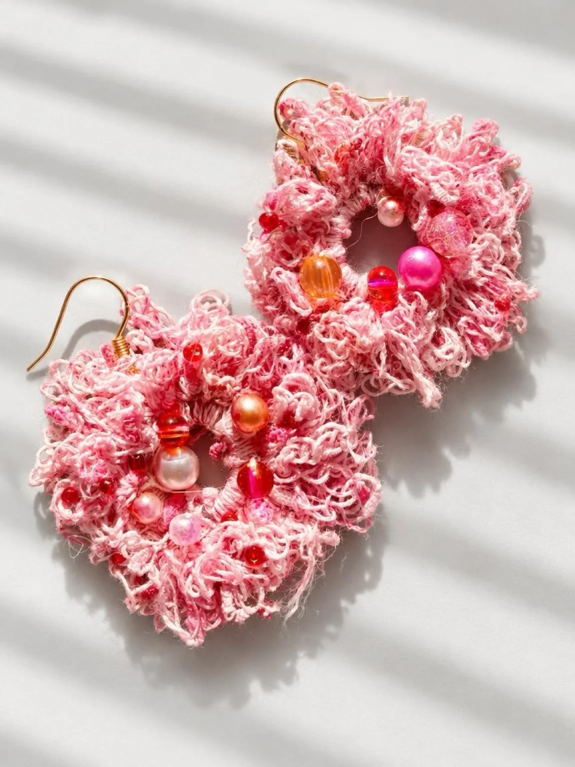 Pink multi crochet earrings