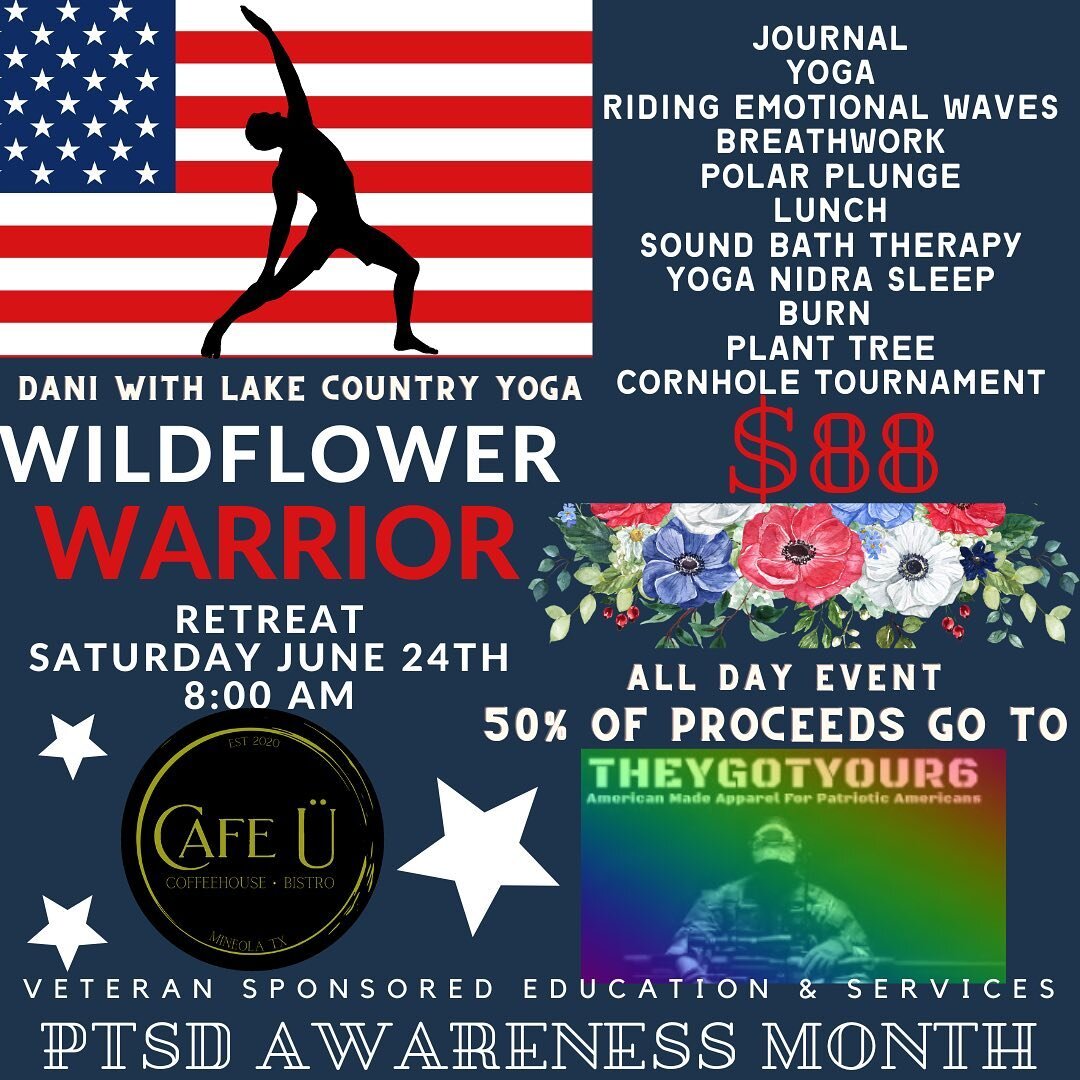 Wildflower 🌺 Warrior 🇺🇸 Retreat will be @cafeucoffee ☕️ in Mineola, Texas this year!!!
🌟 Saturday July 24
🕰️ 8:00 AM - all day event

👀 50% of all proceeds will go to @theygotyour6_foundation in Wood County

💃 Y&rsquo;all I am basically workin