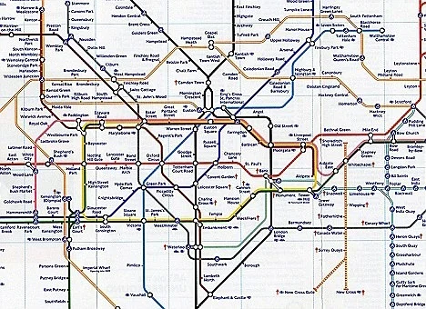 The proposed map of the London tube network