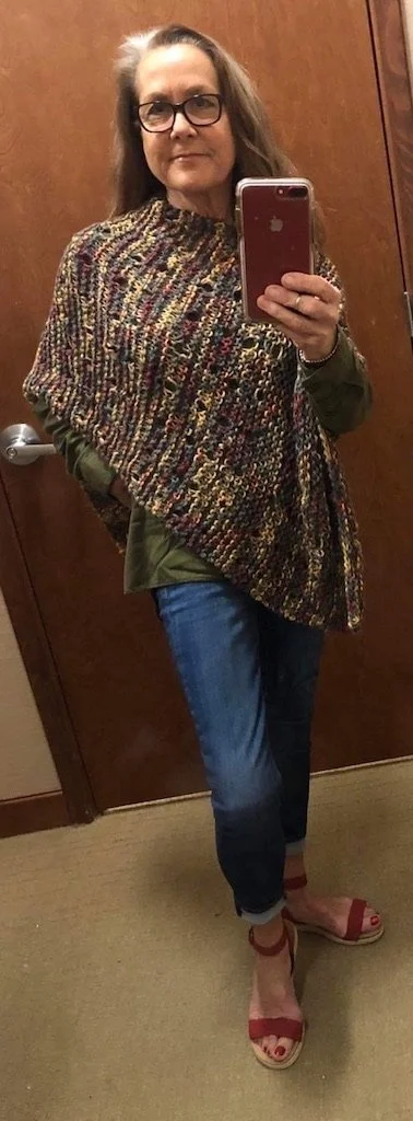 Pam Taylor Versace poncho 2020.jpeg