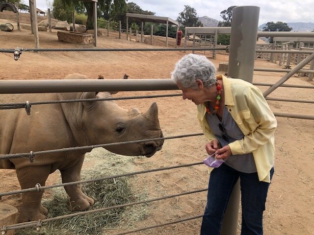  Edward at 1 year old and me at Nikita Kahn Rhino Rescue Research center at Safari Park, Escondido CA. 