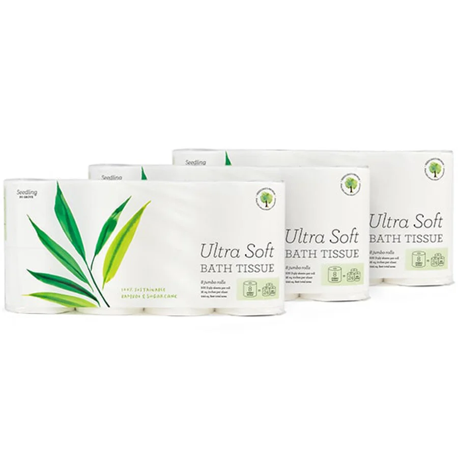SEEDLING BY GROVE<br><strong>TREE-FREE JUMBO ROLL BATH TISSUE</strong><br><span>$21.95</span>