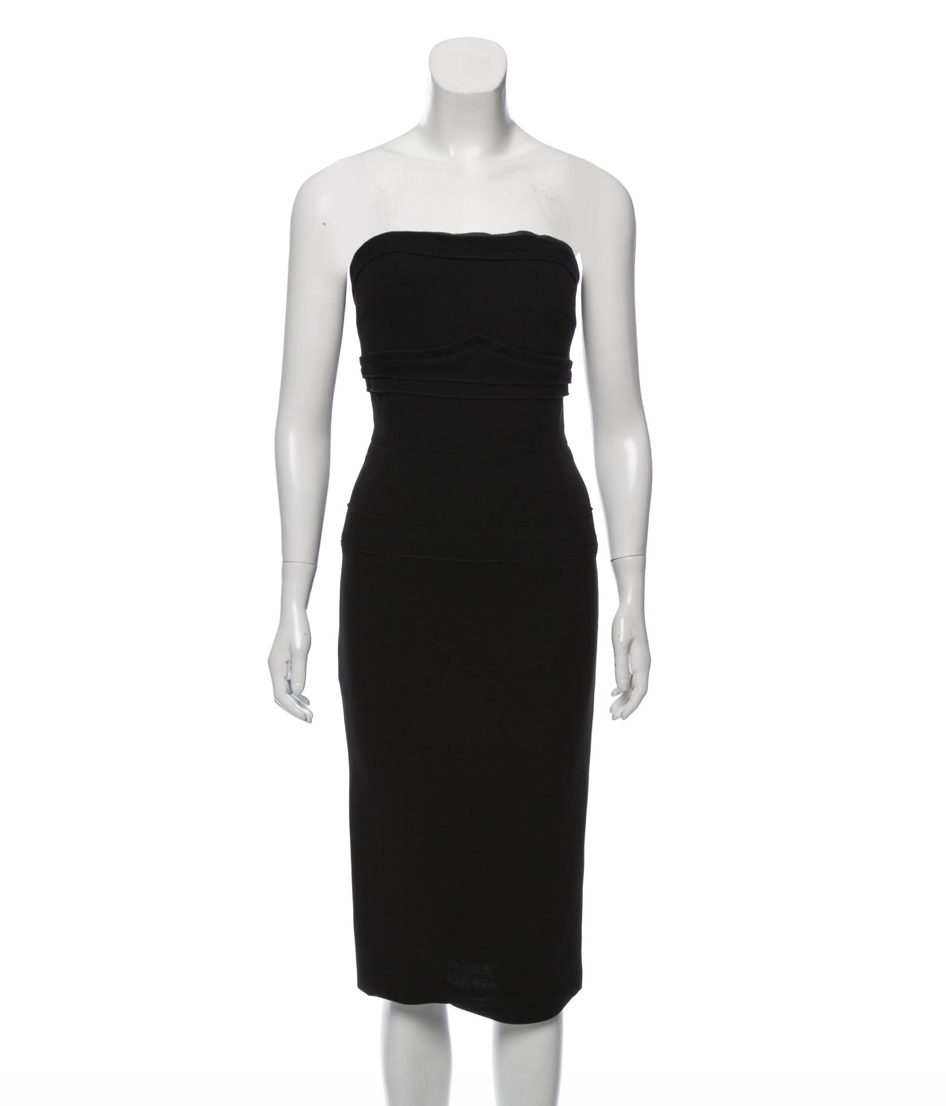 STELLA MCCARTNEY<br><strong>STRAPLESS PEPLUM DRESS</strong><br><span>$104</span>