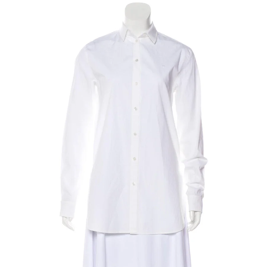 T BY ALEXANDER WANG<br><strong>COLLAR LONG SLEEVE BUTTON-UP TOP</strong><br><span>$60</span>