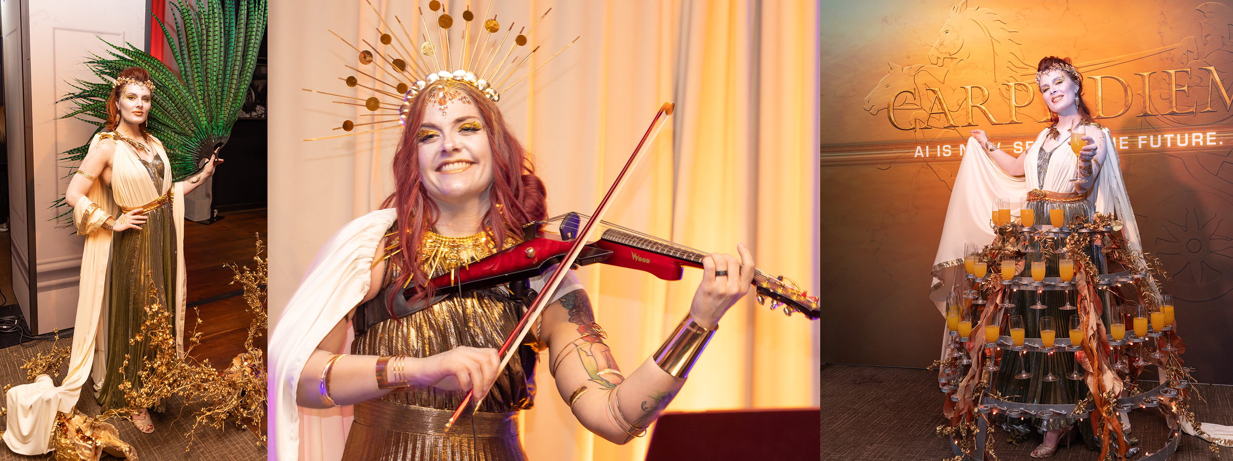 Professional actors and musicians in ancient Roman–inspired costumes entertained visitors, adding to the restaurant’s lively atmosphere.