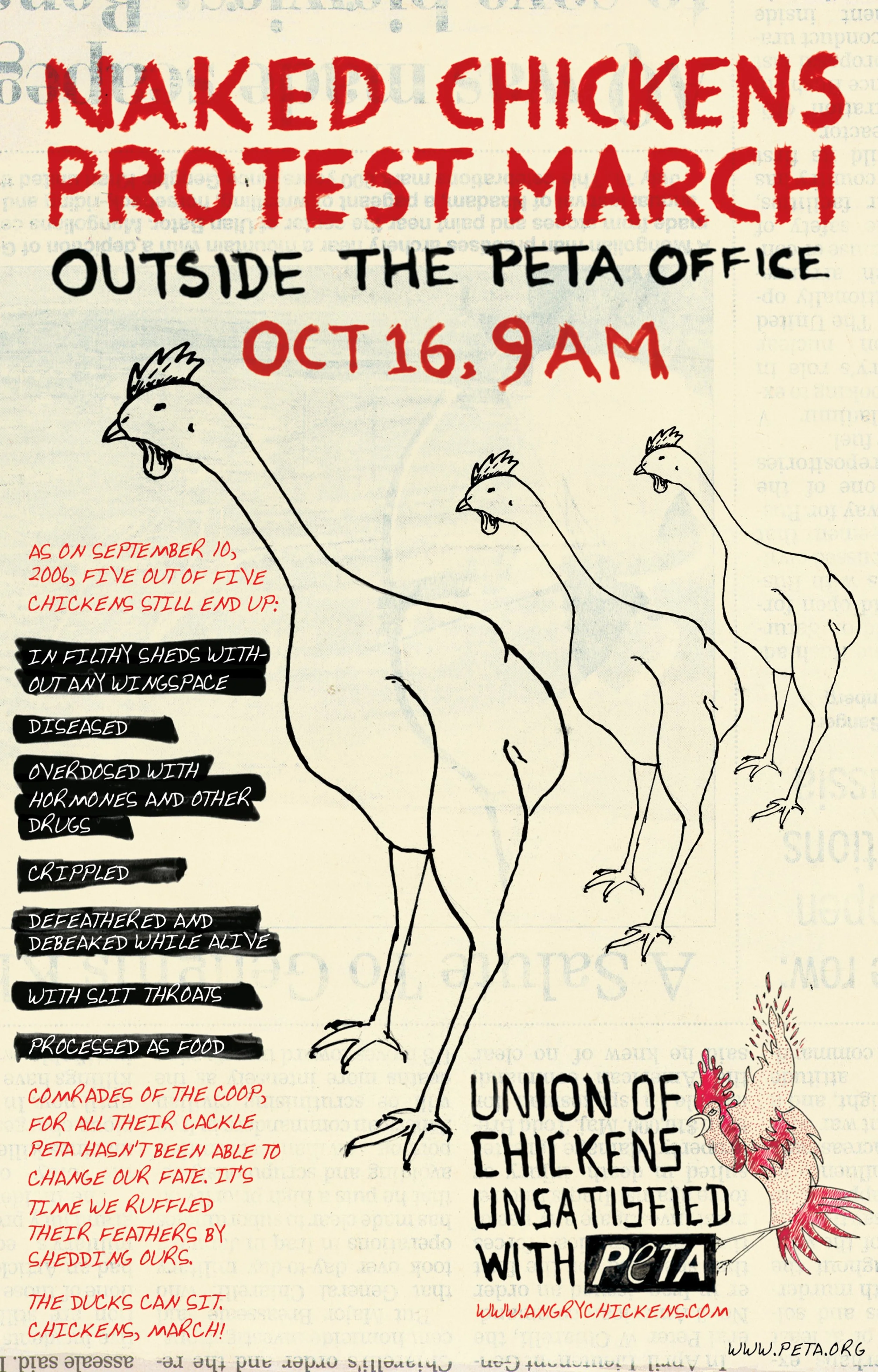 NAKED CHICKENS PROTEST MARCH