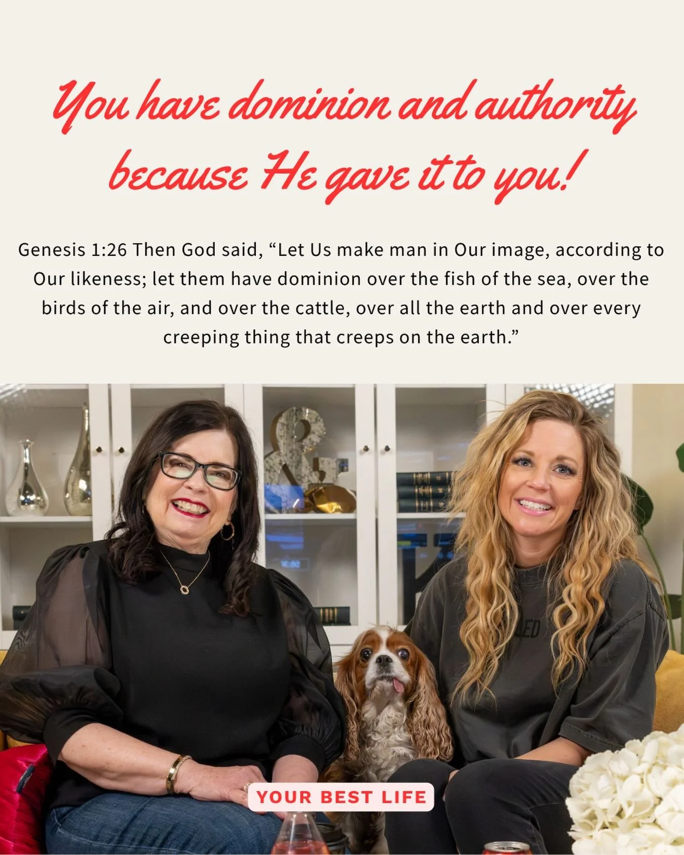 Use the dominion you have been given! Join Dr. Kathy and Pastor Faith for Your Best Life next week! Monday-Friday at 10am MST! Live on YouTube and X: chooselife CHURCH