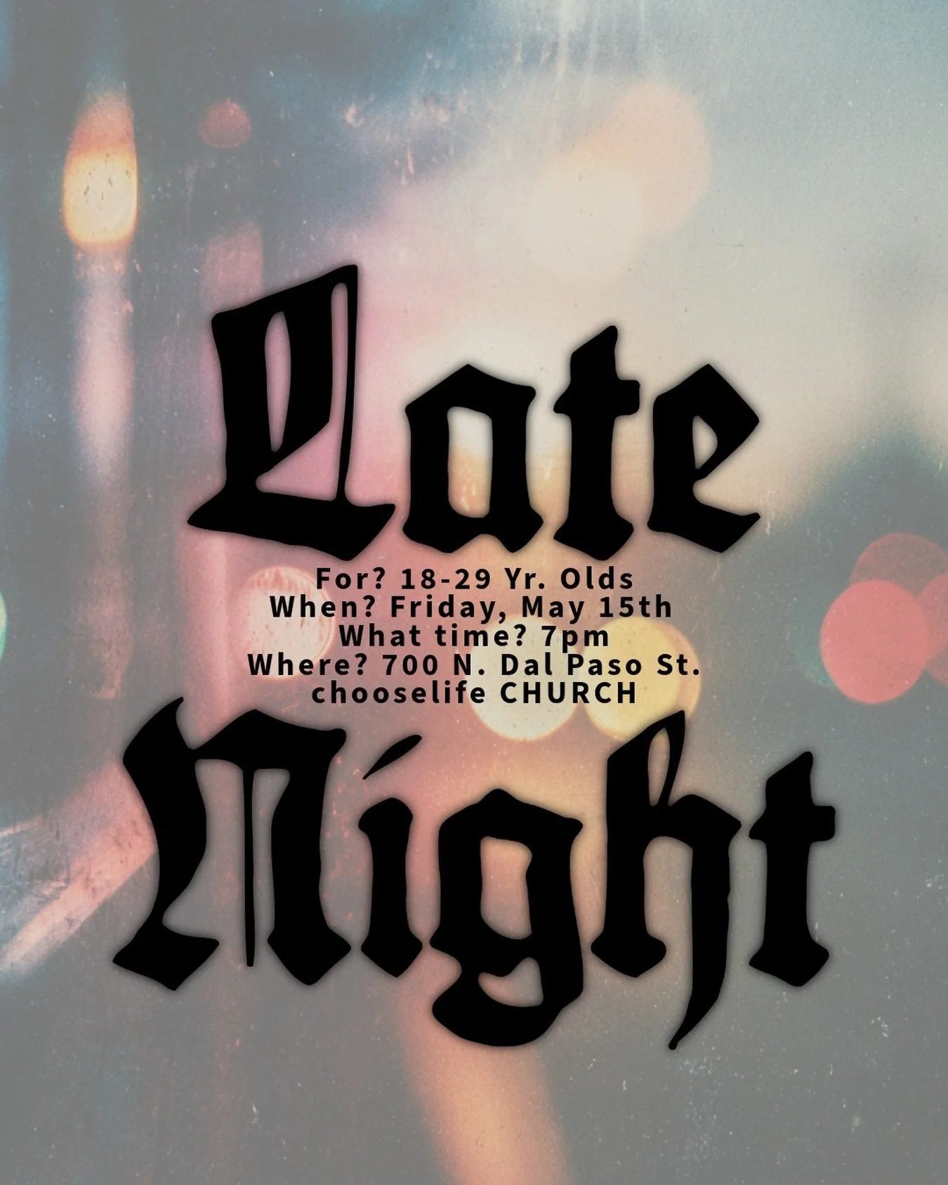 ⚡️ LATE NIGHT IS TONIGHT ⚡️
Young adults ages 18-29 &mdash; TONIGHT is for YOU 🙌🔥 HIGHSCHOOL Seniors 18+ and older JOIN US 🔥🙌
