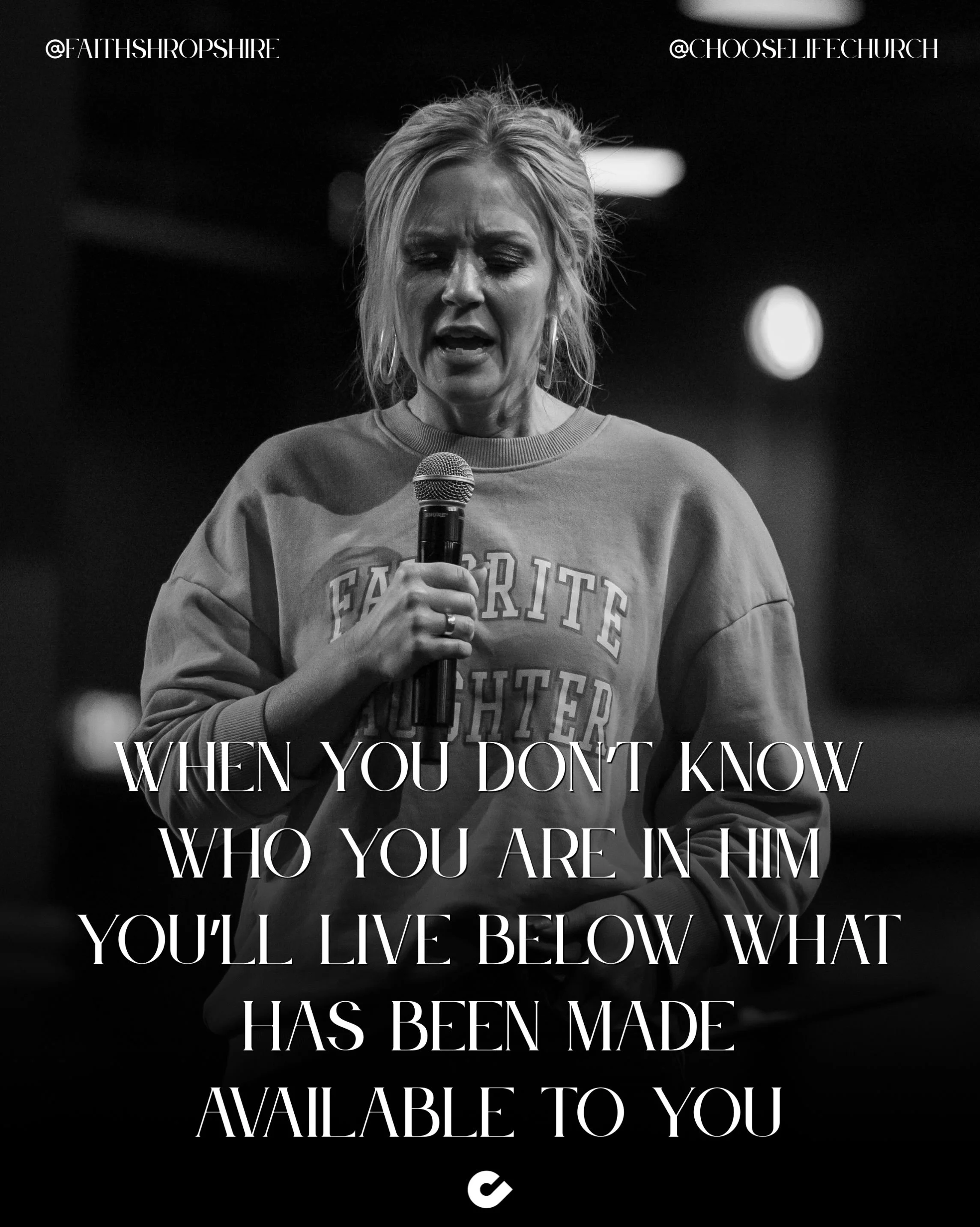 Know who you are in Him. Don&rsquo;t live below what He&rsquo;s made available to you.