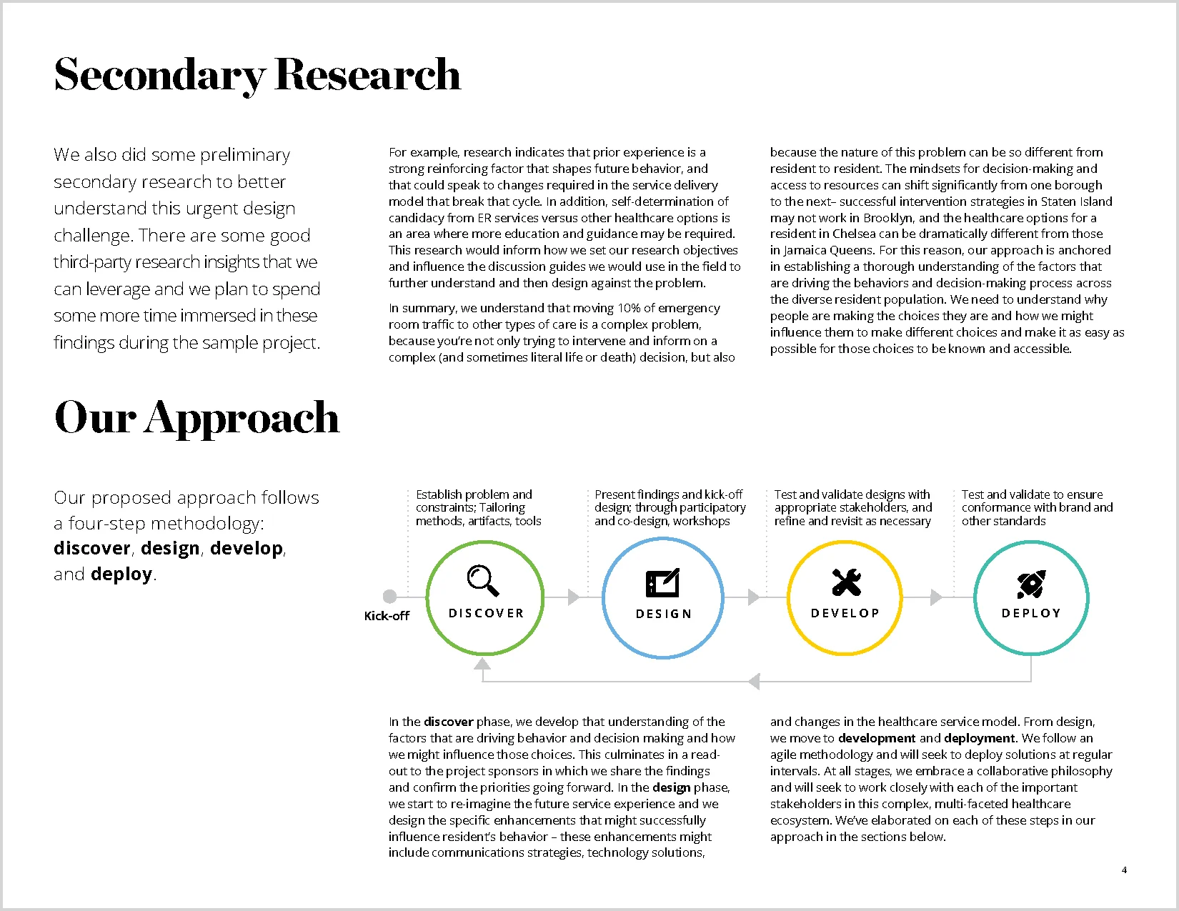 They have 4 phases they wanted to highlight, so I used our colors to highlight them throughout the deck.